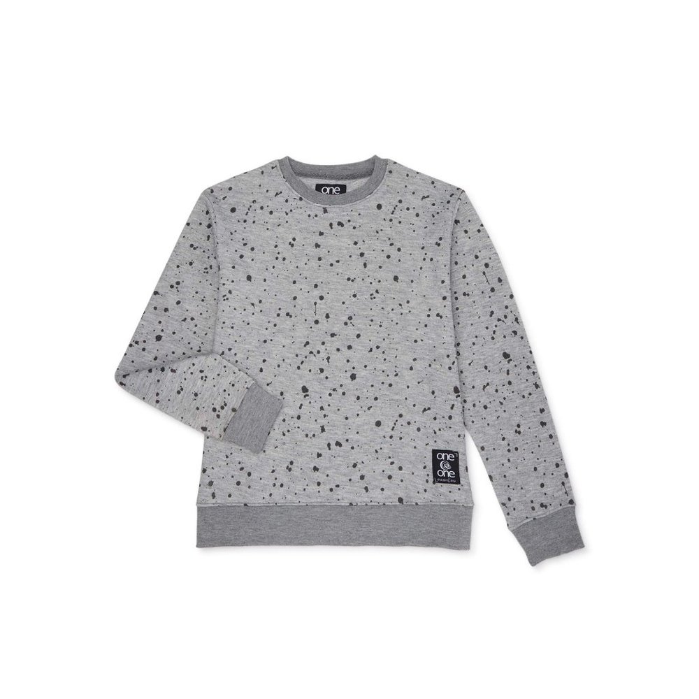 One Point One Boys Splatter Long Sleeve Crewneck Sweatshirt